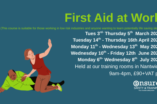 First Aid at Work training, dates through to July 2026